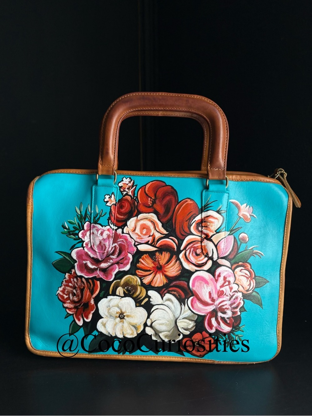 Coach New York City Leather Floral Flowers Bouquet  Satchel Bag